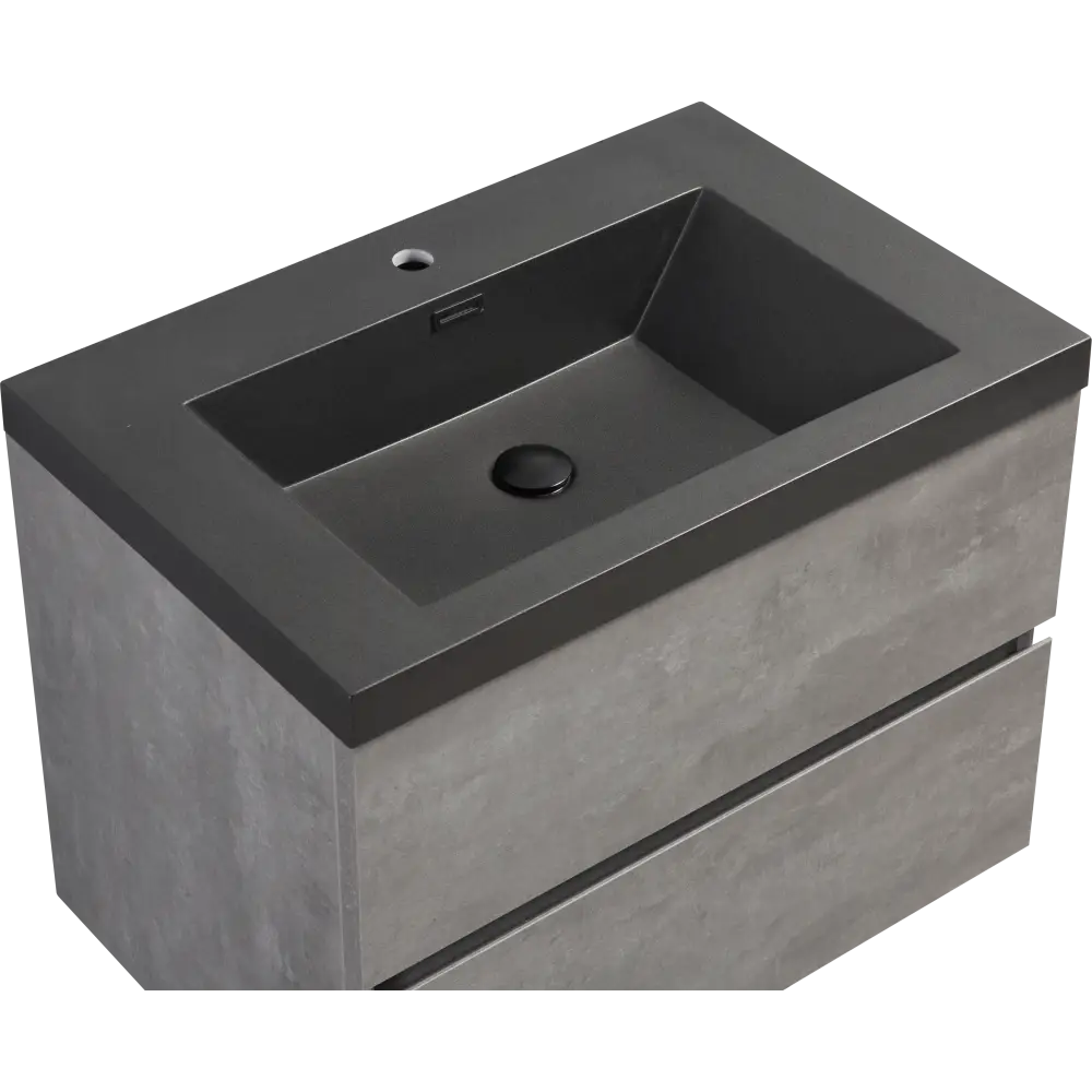 30" Floating Bathroom Vanity with Sink, Modern Wall-Mounted Bathroom Storage Vanity Cabinet with Black Quartz Sand Top Basin and Soft Close Drawers MLNshops]