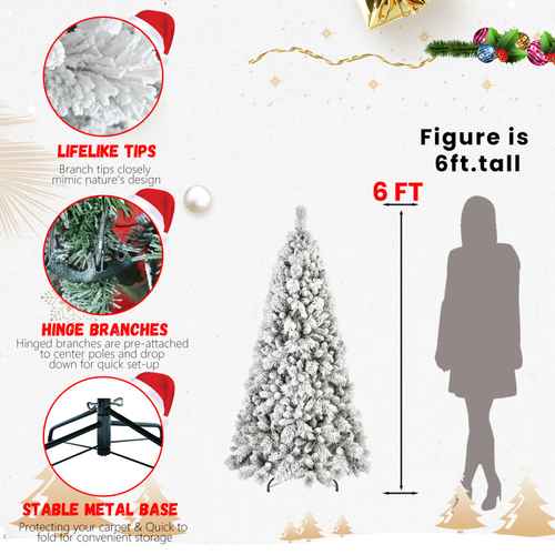 Flocked Christmas tree height comparison chart