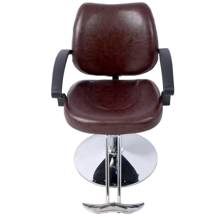 Top-down front view of Heavy Duty Barber Chair highlighting ergonomic backrest and thick seat cushion for client comfort.