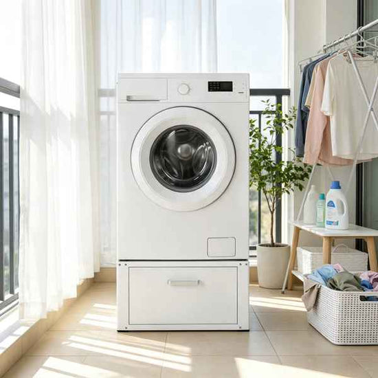 27" Wide Laundry Pedestal for Washer & Dryer, 14.4" Height, 660 lbs Capacity Base Stand, Heavy Duty Universal Fit Platform with Drawer & Rich Accessories