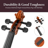 Handmade violin showcasing craftsmanship and polished edges