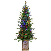 4 ft pre-lit Christmas tree with glitter base and multicolor lights
