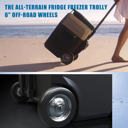 32Qt Car Freezer Portable Refrigerator Freezer with APP Control and 6'' off-road wheels, 12V,45W Cooler Freezer,Low Noice MLNshops]