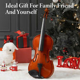 Violin with Christmas decorations and gifts, ideal for holiday gift giving
