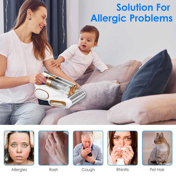 Mattress Vacuum Cleaner helps reduce allergies, rashes, and pet hair, ideal for families with children and pets.