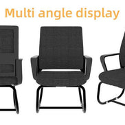 Three black chairs shown from different angles on a white background with 'Multi angle display' text.