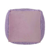 A square lavender-colored floor mat or cleaning pad with a smooth central panel and textured, looped fringe borders, shown against a plain white background.