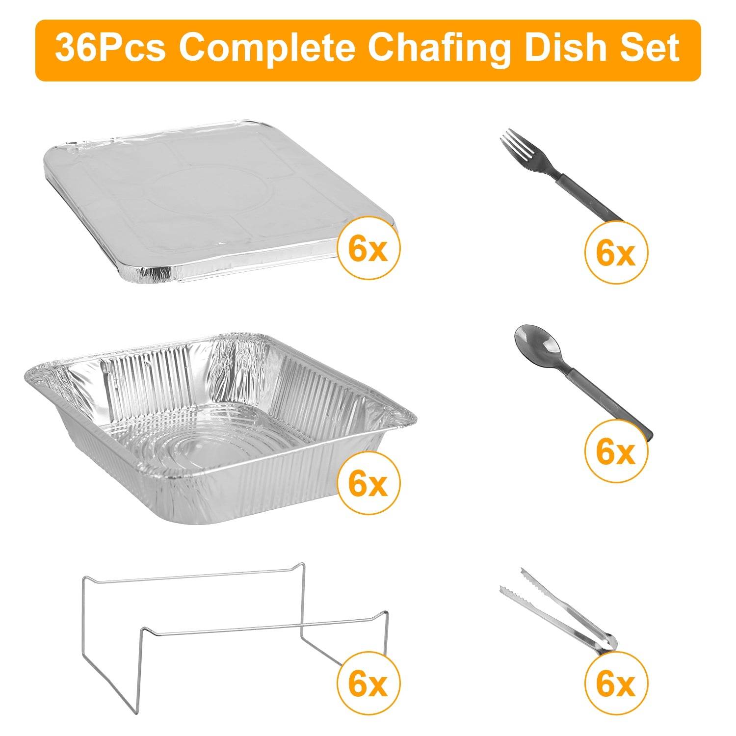 MLNshops 36 Piece Chafing Dish Kit for Easy Serving