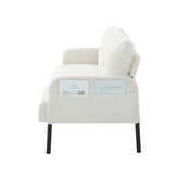 White armchair with magazine holders on a white background