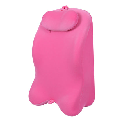 Memory Foam Posture Support Pillow - Ergonomic Comfort in pink, designed for back and lumbar support with contoured shape for optimal posture.