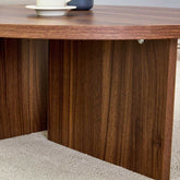 Versatile Walnut-Finished MDF Round Coffee Table