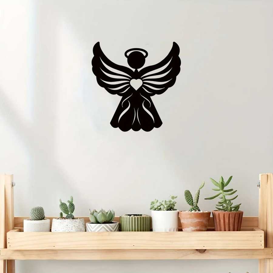 Gothic Angel iron Wall Art with Heart