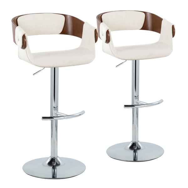 Elisa Mid-Century Adjustable Barstool Set of 2
