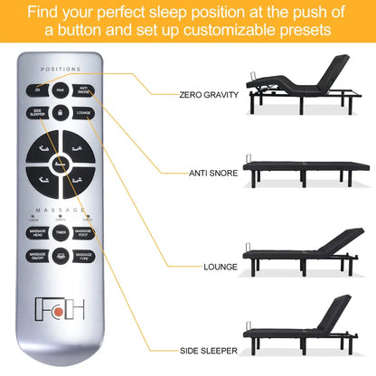 397lbs With 2-Point Massage, Dual Motors, Wireless Remote Control, Electric Lift Bed MLNshops]