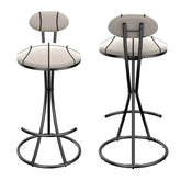 Upholstered Bar Stools Set of 2 Striped Counter Height Barstools Modern Velvet Dining Chairs for Kitchen Island, Living Room (Black & Stripe)