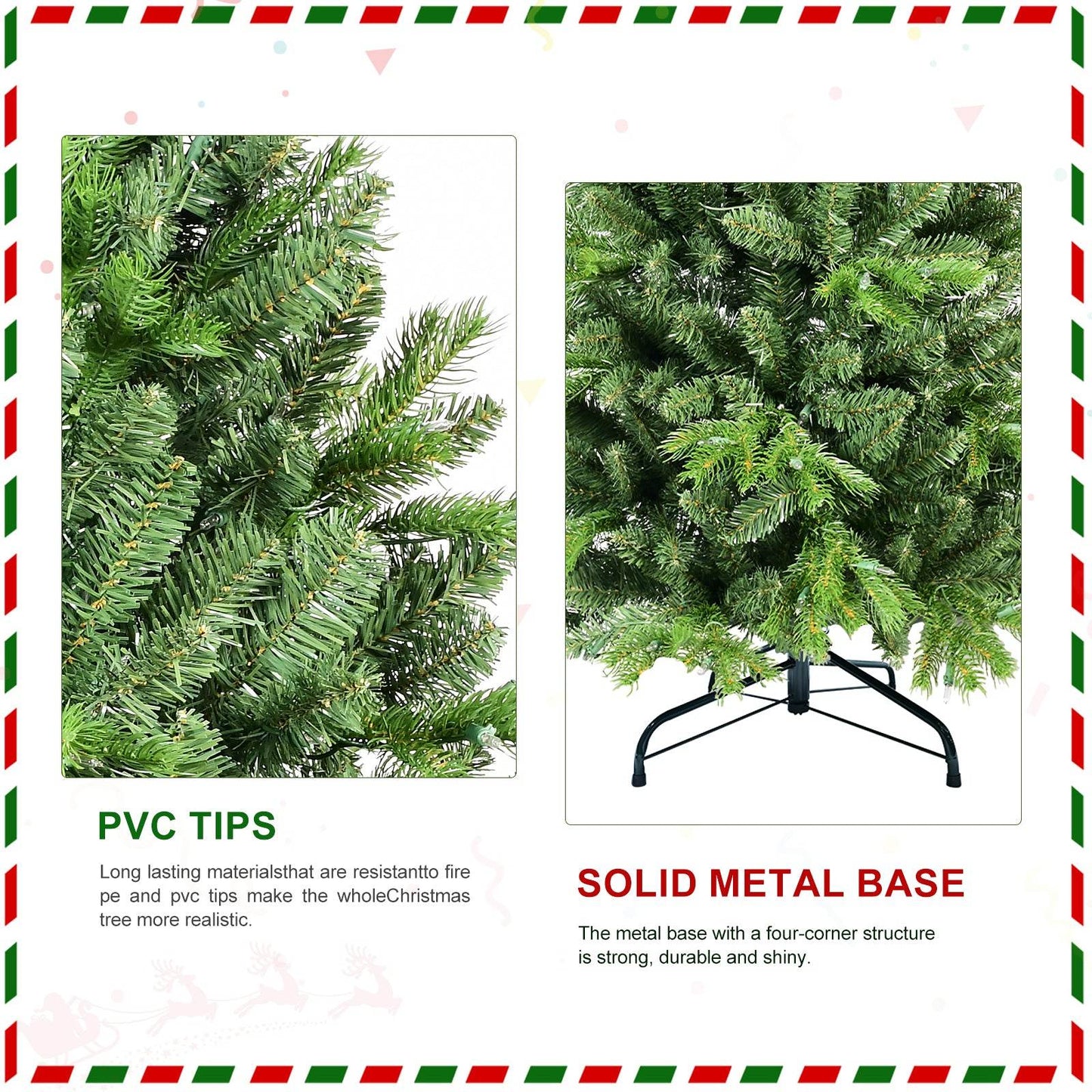 5FT Christmas Tree with 756 PE+PVC Tips – Full-Bodied Holiday Tree with Hinged Branches, Easy Assembly, Stable Metal Stand, Classic Green Xmas Decoration