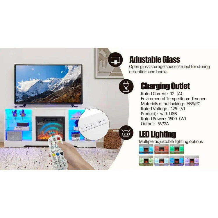 MLNshops 3D Fireplace TV Console with LED Lighting