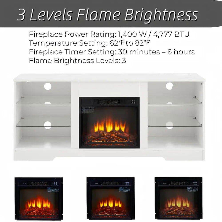MLNshops 3D Fireplace TV Console with LED Lighting