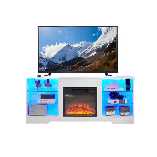 MLNshops 3D Fireplace TV Console with LED Lighting