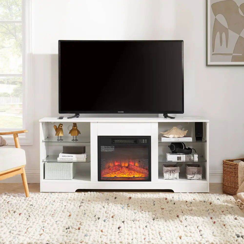 MLNshops 3D Fireplace TV Console with LED Lighting