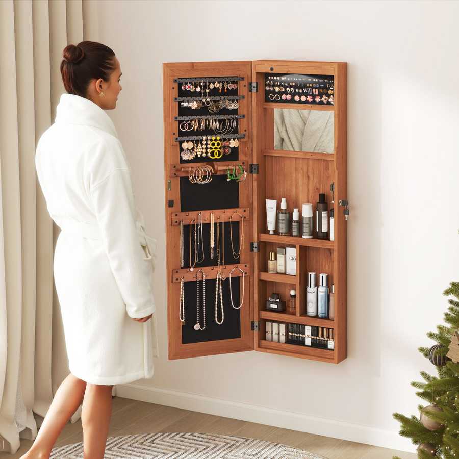 Jewelry Armoire Open with Jewelry Storage
