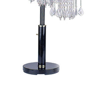 Crystal chandelier with black base on a white background
