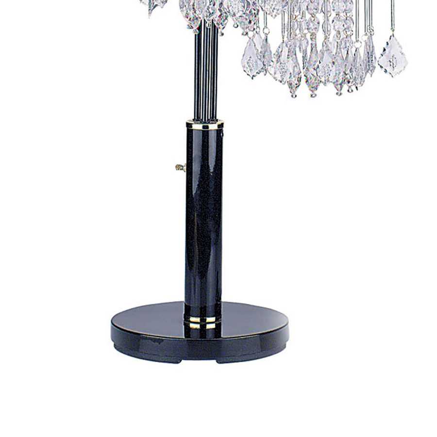 Crystal chandelier with black base on a white background