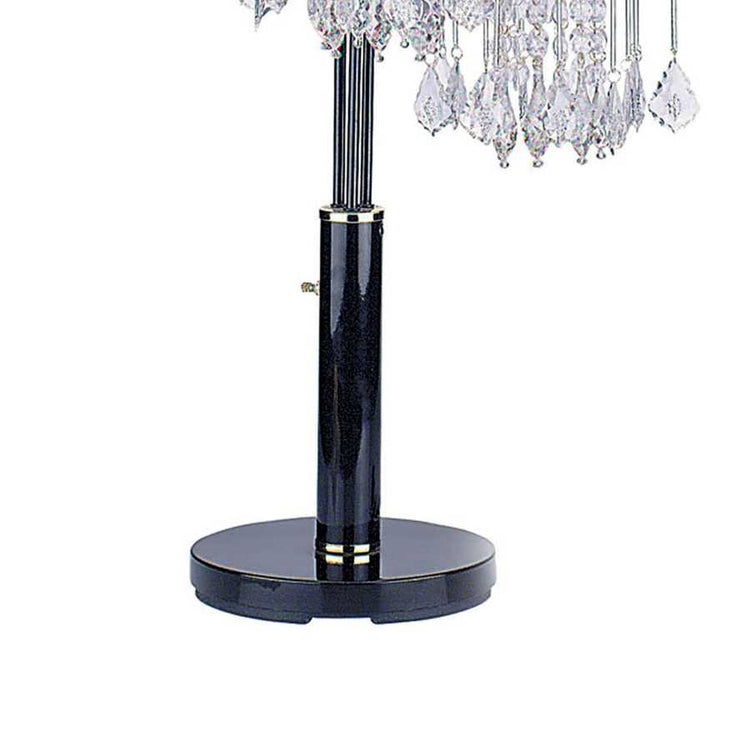 Crystal chandelier with black base on a white background