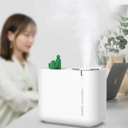 3L Cactus Ultra Sonic Air Humidifier with LED Double Light Mist Sprayer MLNshops]