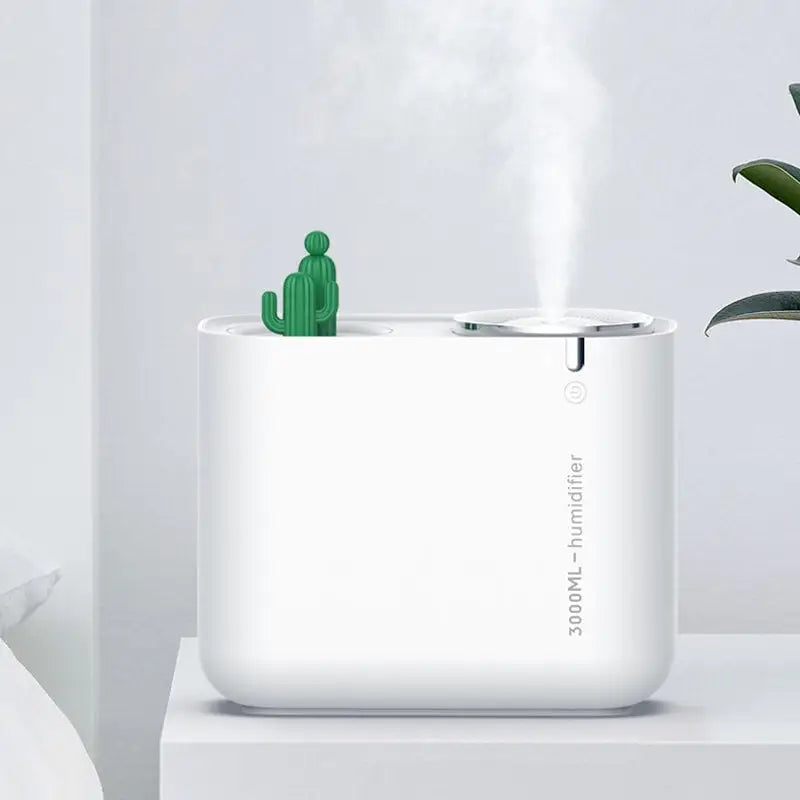 3L Cactus Ultra Sonic Air Humidifier with LED Double Light Mist Sprayer MLNshops]