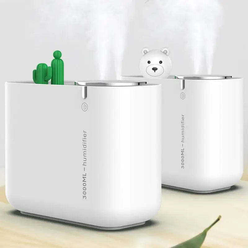 3L Cactus Ultra Sonic Air Humidifier with LED Double Light Mist Sprayer MLNshops]