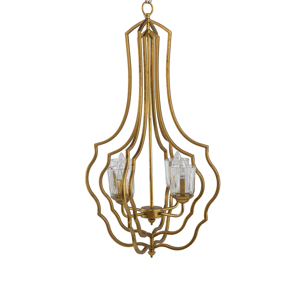 4 - Light Metal Chandelier, Hanging Light Fixture with Adjustable Chain for Kitchen Dining Room Foyer Entryway, Bulb Not Included MLNshops