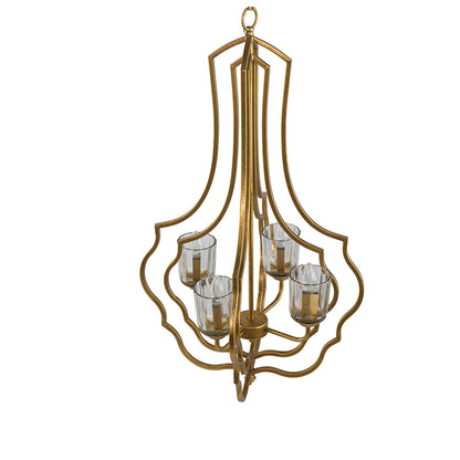 4 - Light Metal Chandelier, Hanging Light Fixture with Adjustable Chain for Kitchen Dining Room Foyer Entryway, Bulb Not Included MLNshops