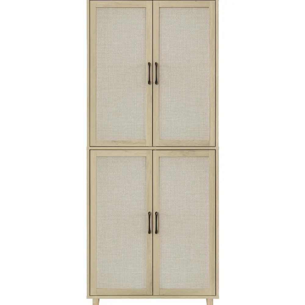 4 Door Cabinet, with 4 Adjustable Inner Shelves, Storage Cabinet MLNshops]