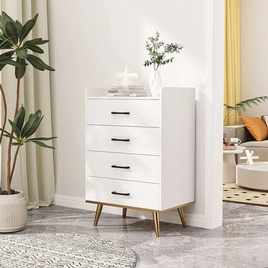 4-Drawer Dresser Cabinet, White MLNshops]