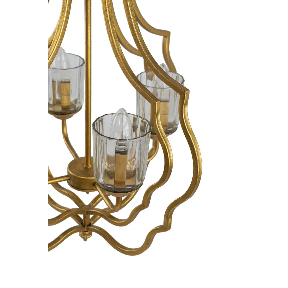 4 - Light Metal Chandelier, Hanging Light Fixture with Adjustable Chain for Kitchen Dining Room Foyer Entryway, Bulb Not Included MLNshops]