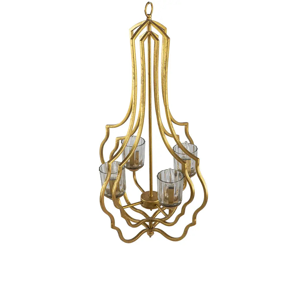 4 - Light Metal Chandelier, Hanging Light Fixture with Adjustable Chain for Kitchen Dining Room Foyer Entryway, Bulb Not Included MLNshops]