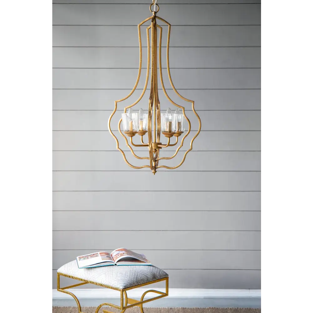 4 - Light Metal Chandelier, Hanging Light Fixture with Adjustable Chain for Kitchen Dining Room Foyer Entryway, Bulb Not Included MLNshops]