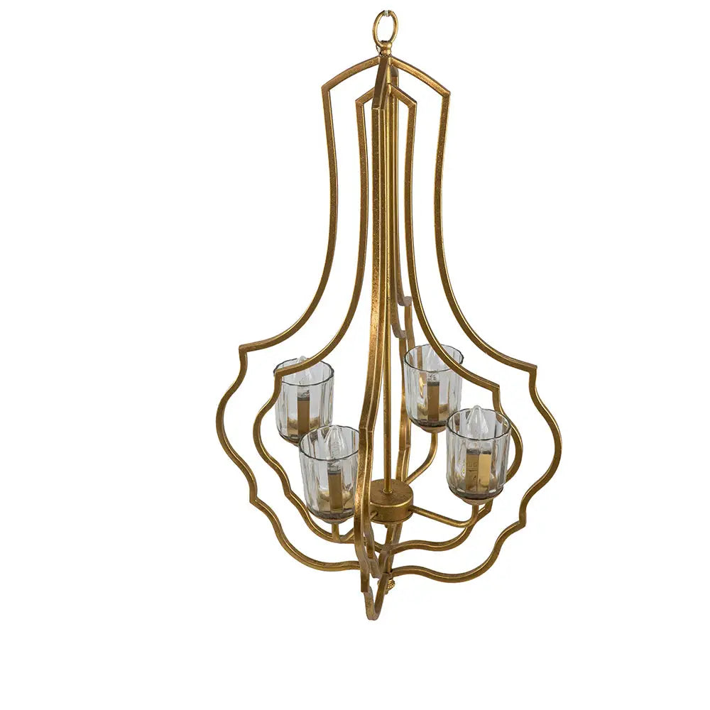 4 - Light Metal Chandelier, Hanging Light Fixture with Adjustable Chain for Kitchen Dining Room Foyer Entryway, Bulb Not Included MLNshops]