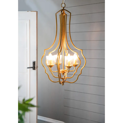 4 - Light Metal Chandelier, Hanging Light Fixture with Adjustable Chain for Kitchen Dining Room Foyer Entryway, Bulb Not Included MLNshops]