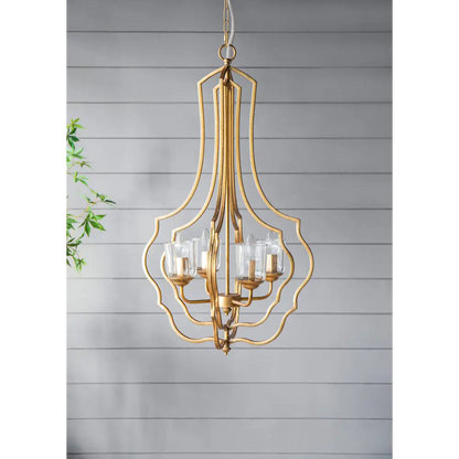 4 - Light Metal Chandelier, Hanging Light Fixture with Adjustable Chain for Kitchen Dining Room Foyer Entryway, Bulb Not Included MLNshops]