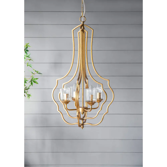 4 - Light Metal Chandelier, Hanging Light Fixture with Adjustable Chain for Kitchen Dining Room Foyer Entryway, Bulb Not Included MLNshops]