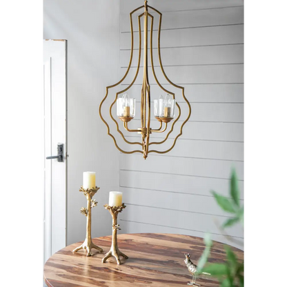 4 - Light Metal Chandelier, Hanging Light Fixture with Adjustable Chain for Kitchen Dining Room Foyer Entryway, Bulb Not Included MLNshops]