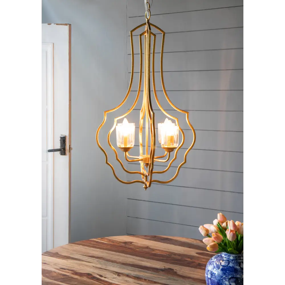 4 - Light Metal Chandelier, Hanging Light Fixture with Adjustable Chain for Kitchen Dining Room Foyer Entryway, Bulb Not Included MLNshops]