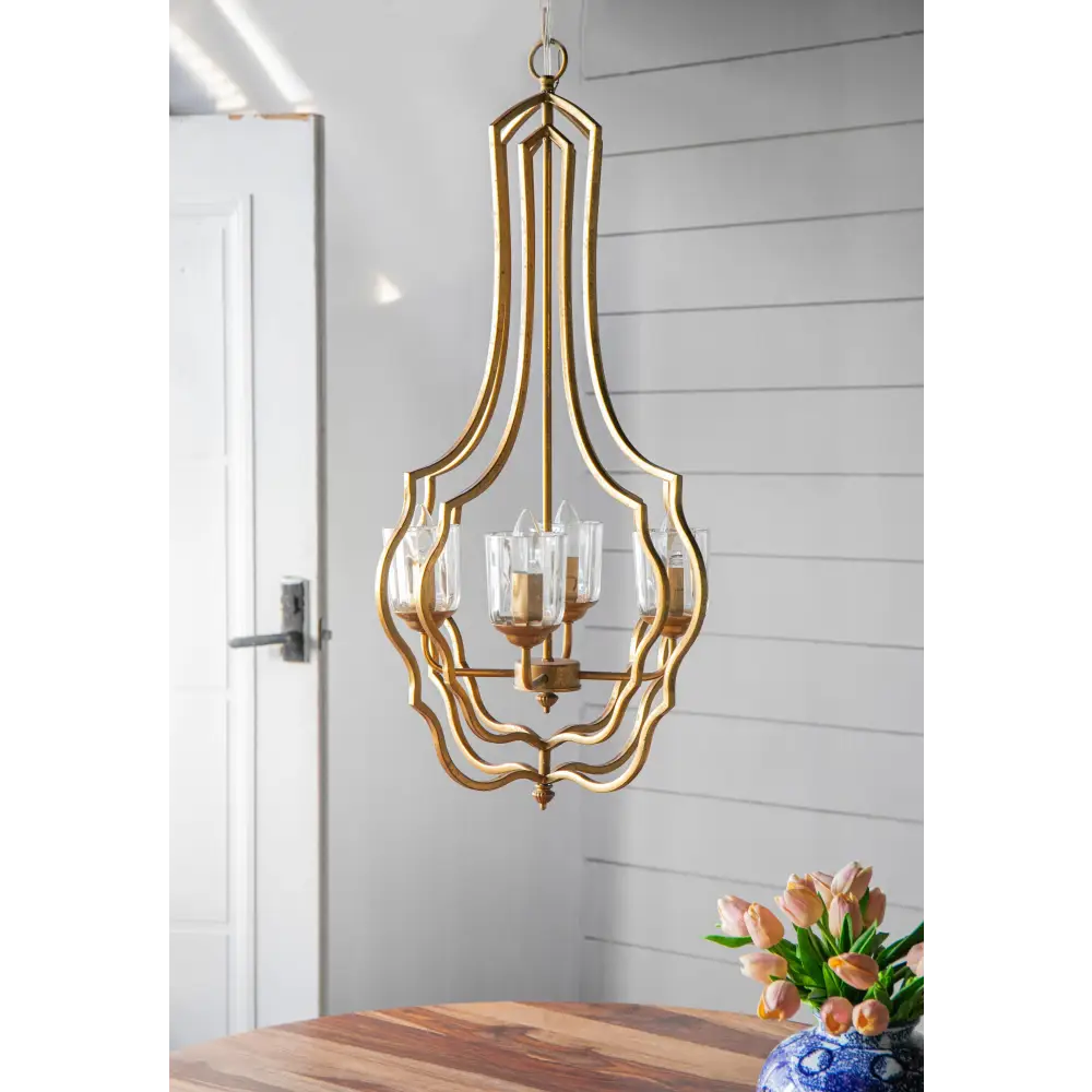 4 - Light Metal Chandelier, Hanging Light Fixture with Adjustable Chain for Kitchen Dining Room Foyer Entryway, Bulb Not Included MLNshops]