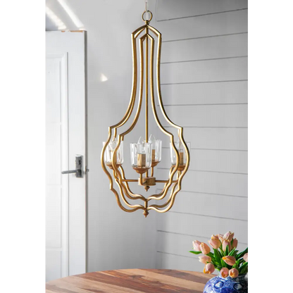 4 - Light Metal Chandelier, Hanging Light Fixture with Adjustable Chain for Kitchen Dining Room Foyer Entryway, Bulb Not Included MLNshops]