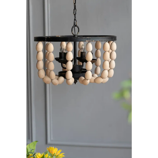 4 - Light Wood Chandelier, Hanging Light Fixture with Adjustable Chain for Kitchen Dining Room Foyer Entryway, Bulb Not Included MLNshops]