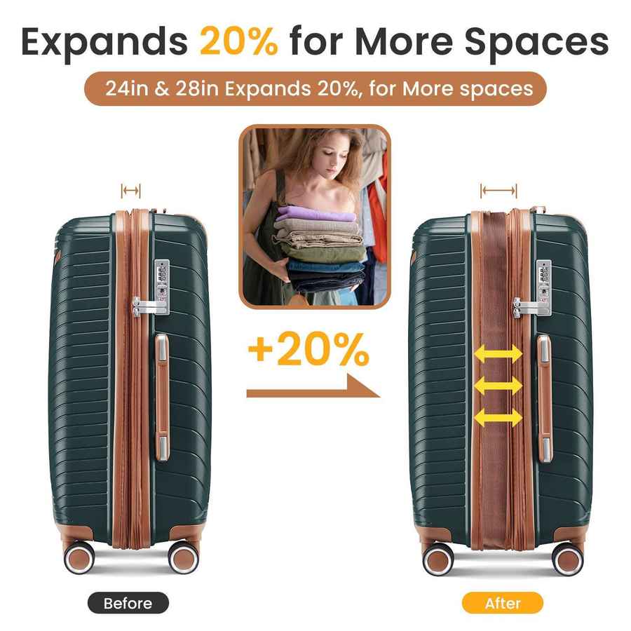 MLNshops 4 Piece Luggage Set with Spinner Wheels - Durable Travel Gear