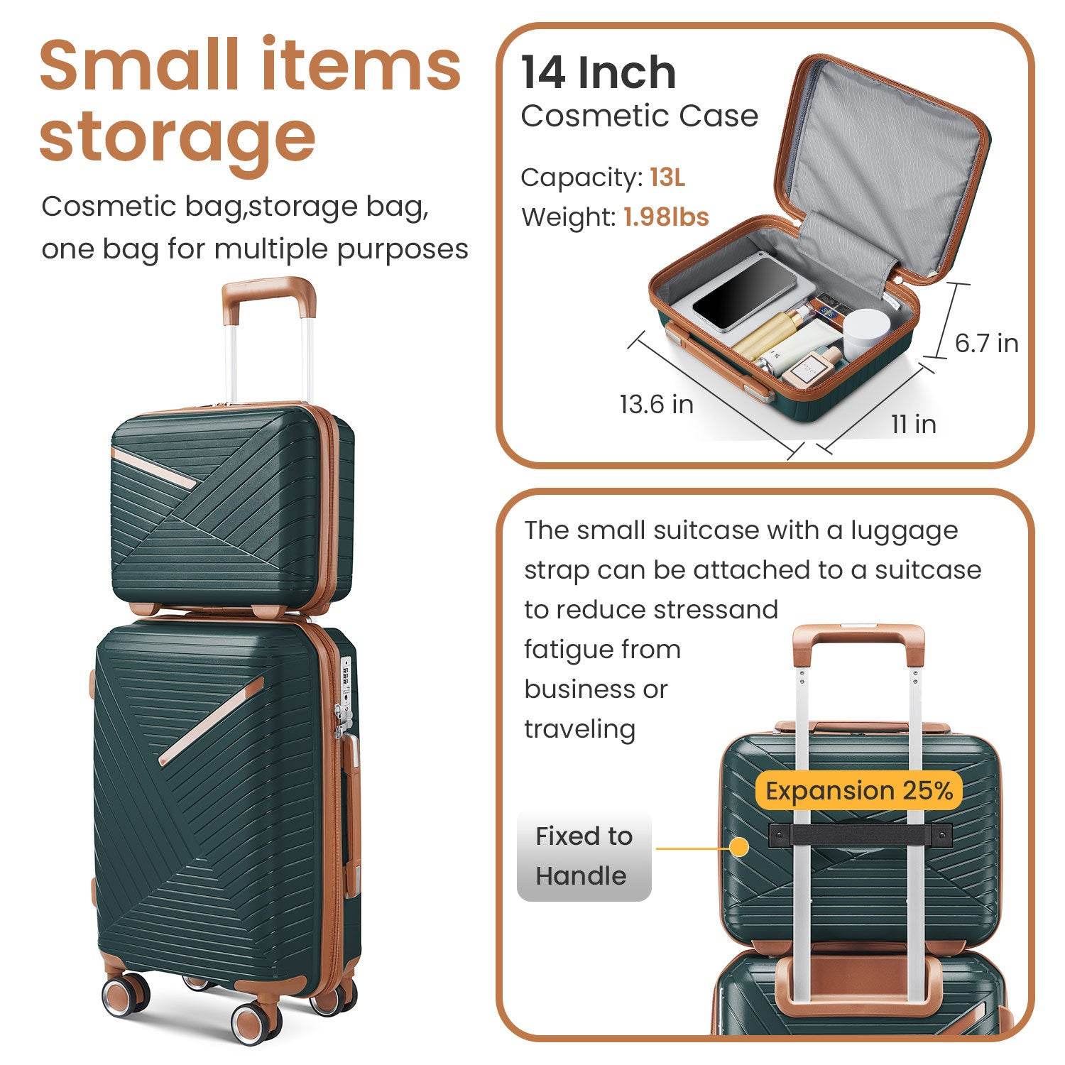 MLNshops 4 Piece Luggage Set with Spinner Wheels - Durable Travel Gear