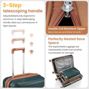 MLNshops 4 Piece Luggage Set with Spinner Wheels - Durable Travel Gear